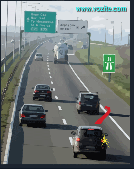 preticanje zaustavnom trakom